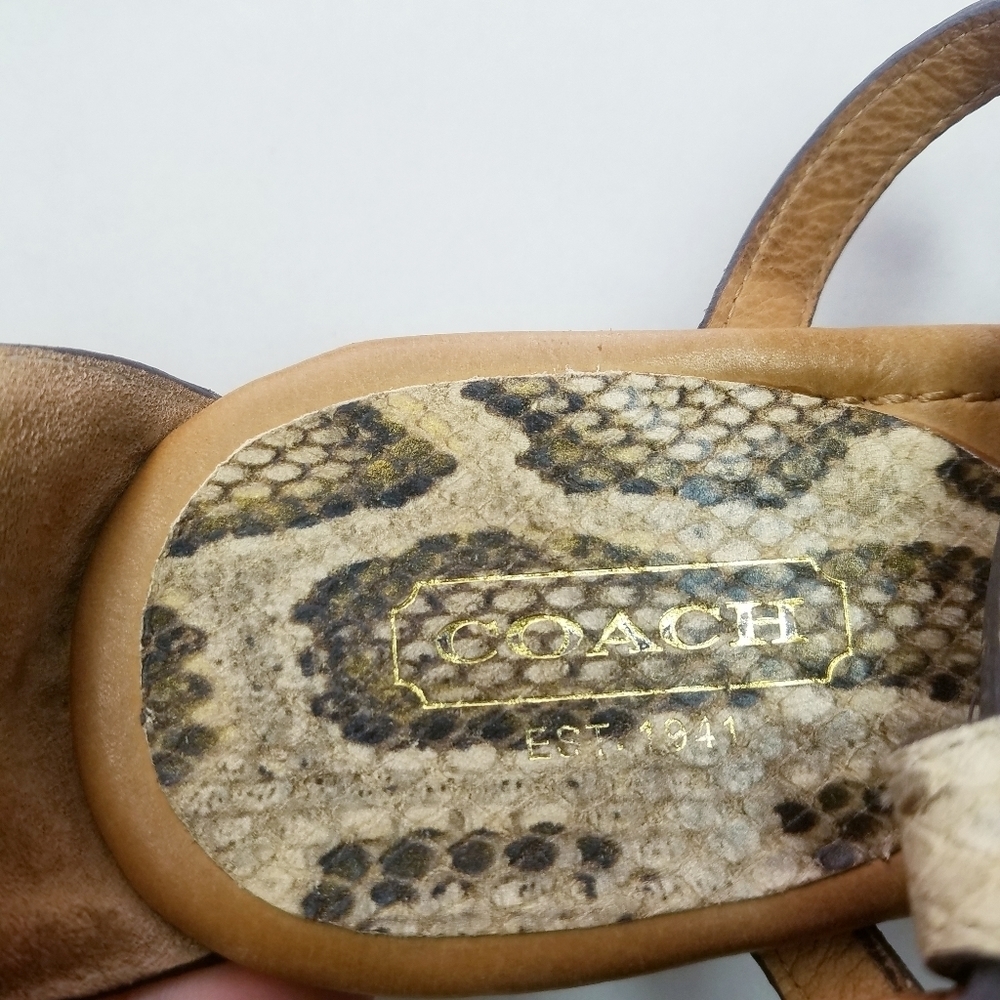 🌸 Coach | Snakeskin Leather Sandals 8.5 - Picture 6 of 7